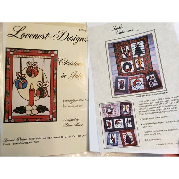 Quilt Pattern Lot 15 Christmas Wall Hanging Cardholder Table Runner Radley House - Picture 8 of 16